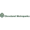 A white background with the leaf logo and  'Cleveland Metroparks' in green lettering.