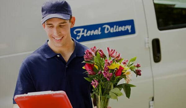 Man delivering flowers