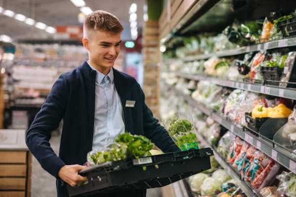 Man stocking food